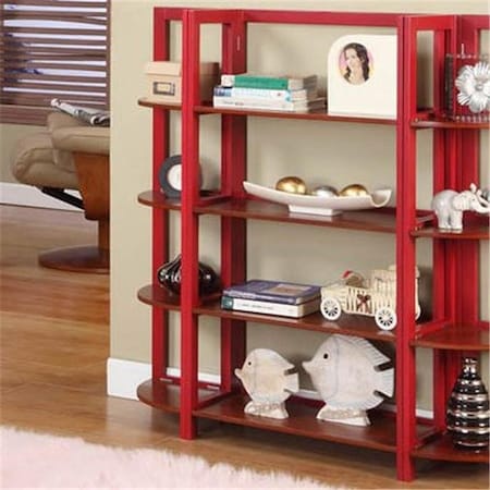 Inroom Furniture Designs BK24 Bookcase Red - Walnut Finish